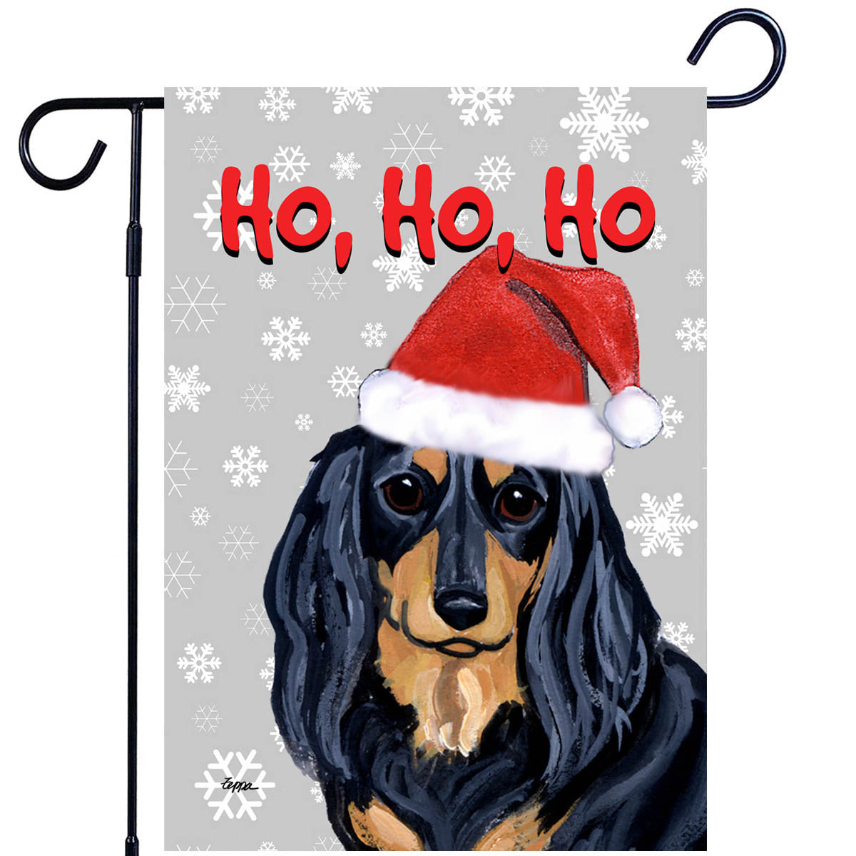 Dachshund Ho Ho Ho Garden Flag