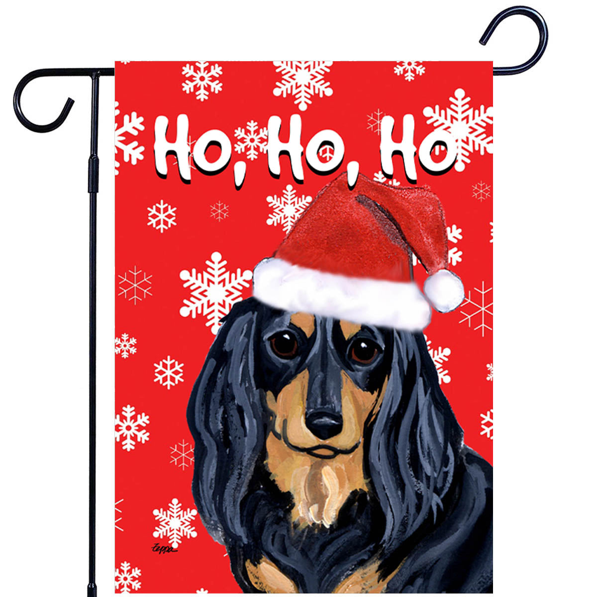 Dachshund Ho Ho Ho Garden Flag