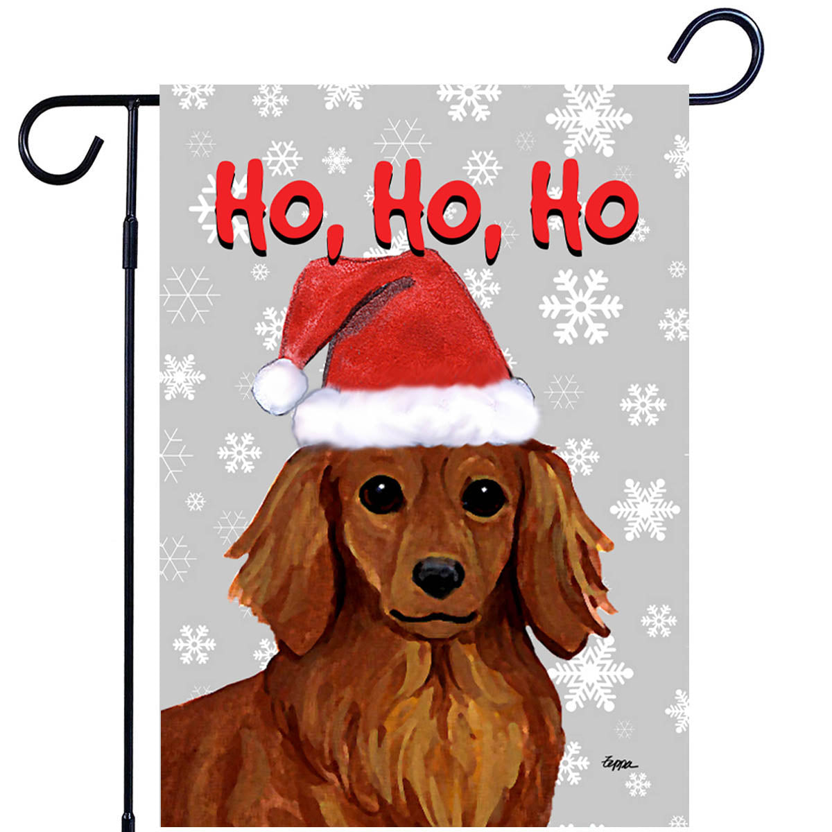 Dachshund Ho Ho Ho Garden Flag