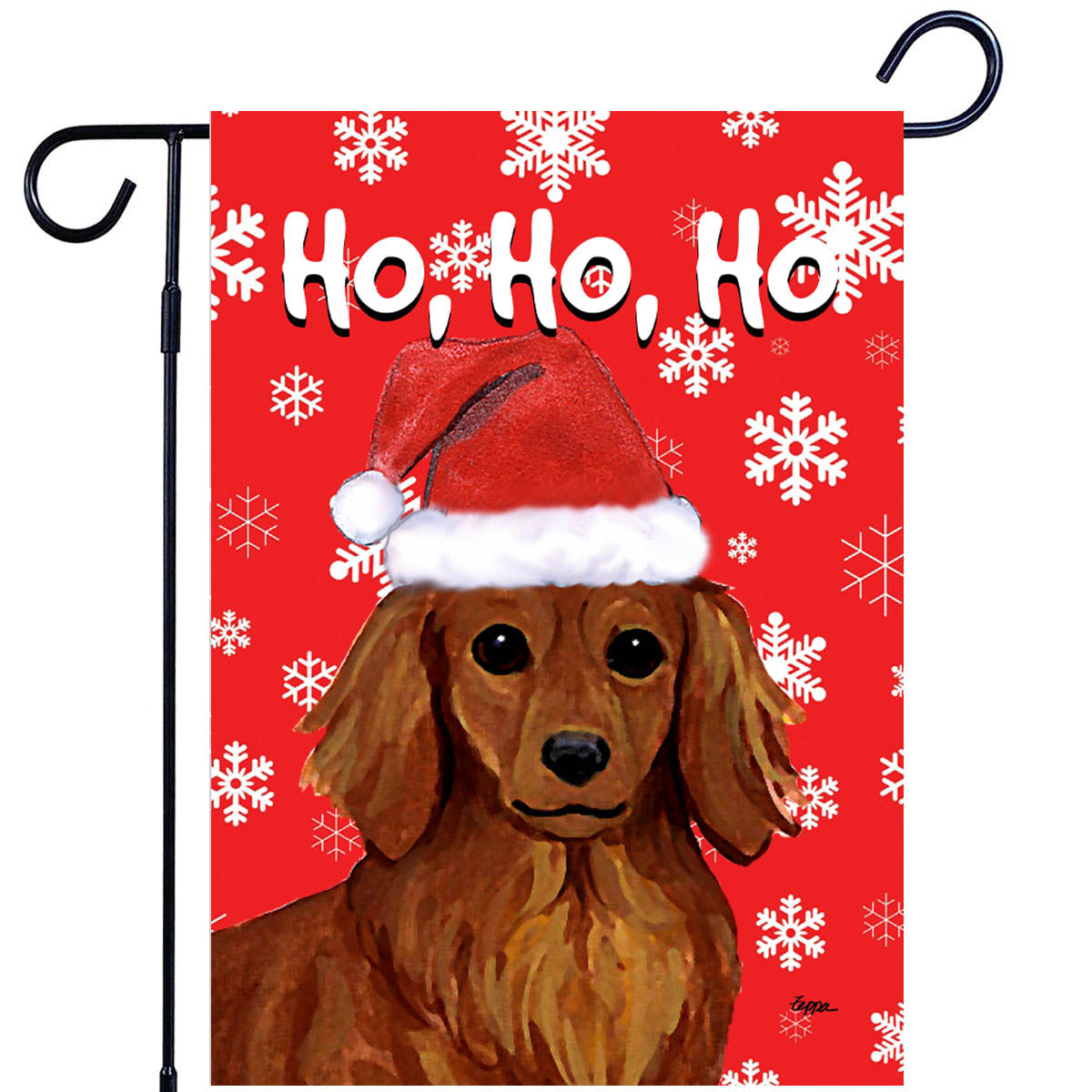 Dachshund Ho Ho Ho Garden Flag