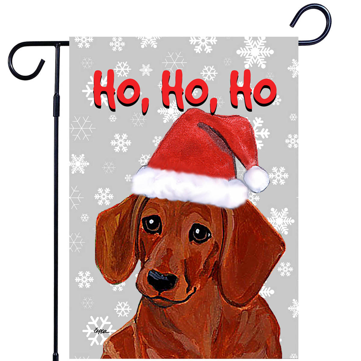 Dachshund Ho Ho Ho Garden Flag