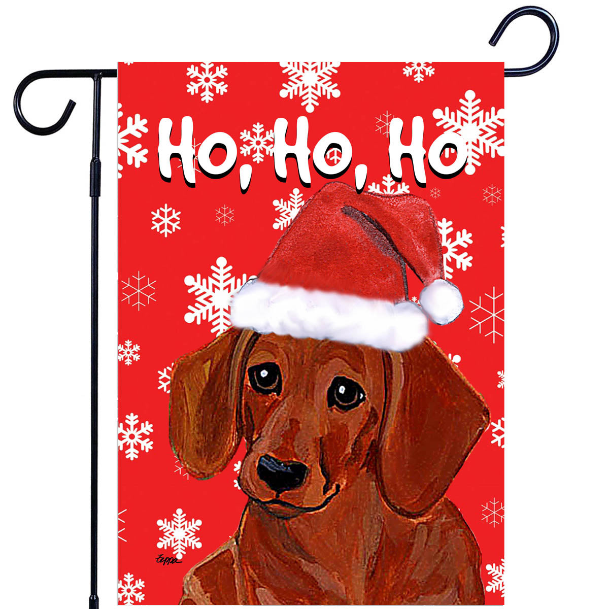 Dachshund Ho Ho Ho Garden Flag