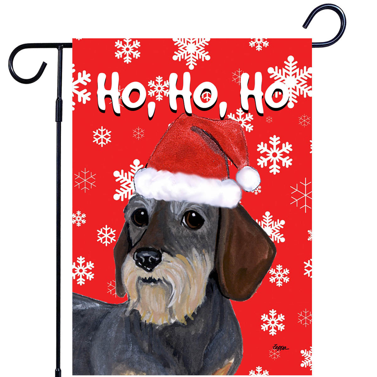 Dachshund Ho Ho Ho Garden Flag