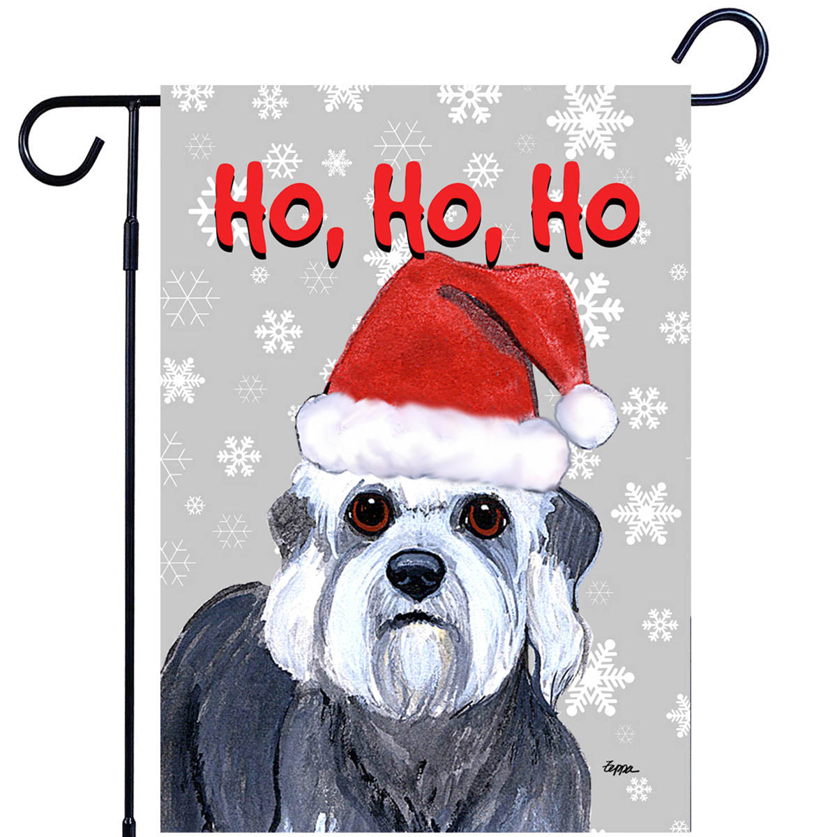 Dandi Dinmont Terrier Ho Ho Ho Garden Flag