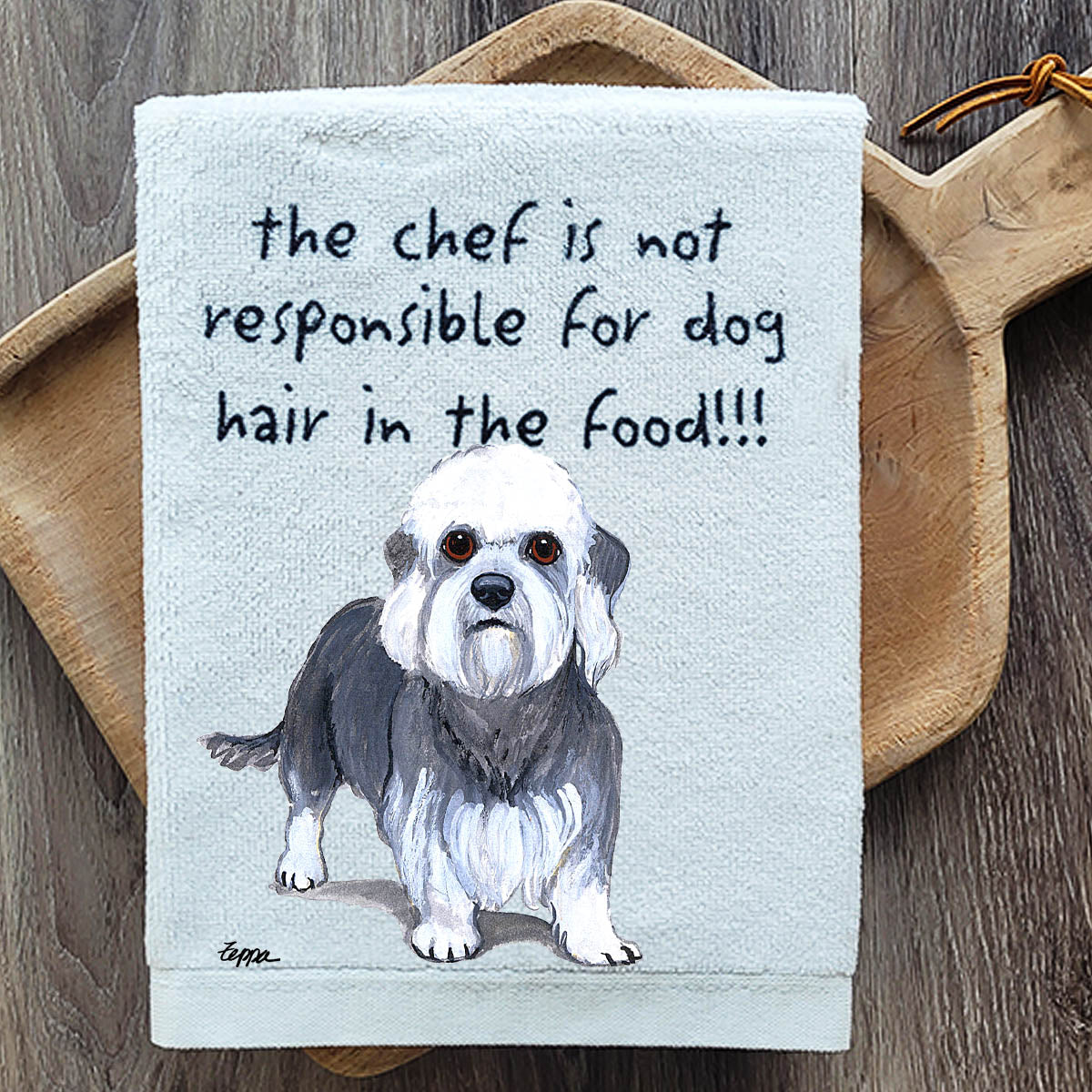 Pawsitively Adorable Dandi Dinmont Terrier Kitchen Towel