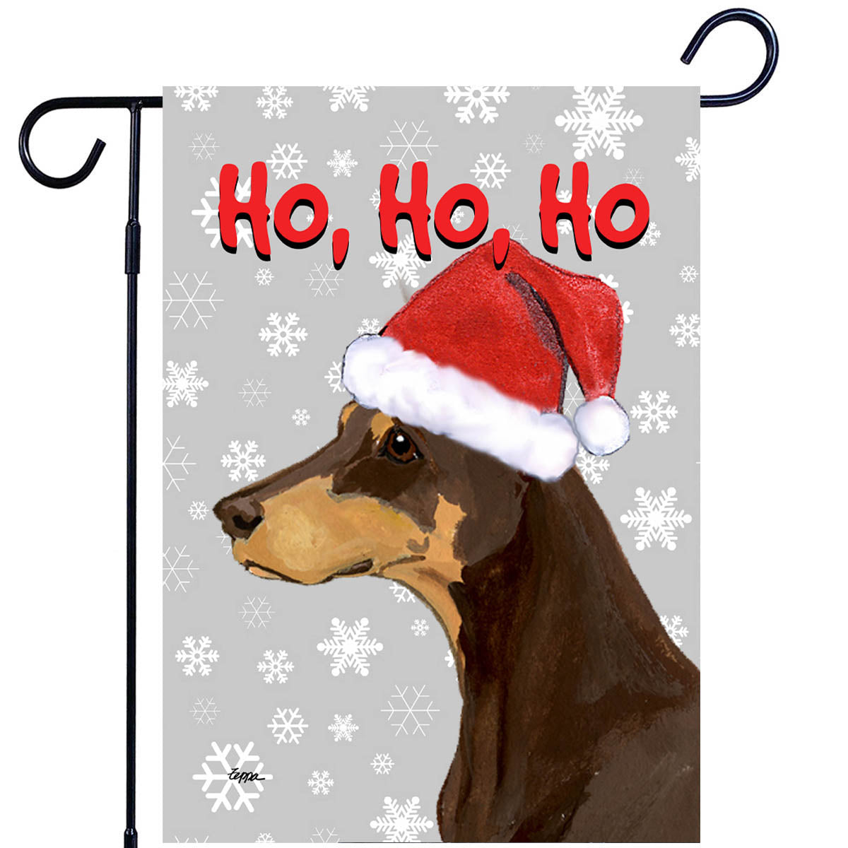 Doberman Pinscher Ho Ho Ho Garden Flag