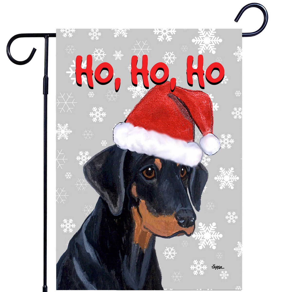 Doberman Pinscher Ho Ho Ho Garden Flag