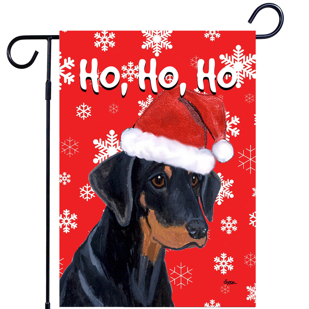 Doberman Pinscher Ho Ho Ho Garden Flag