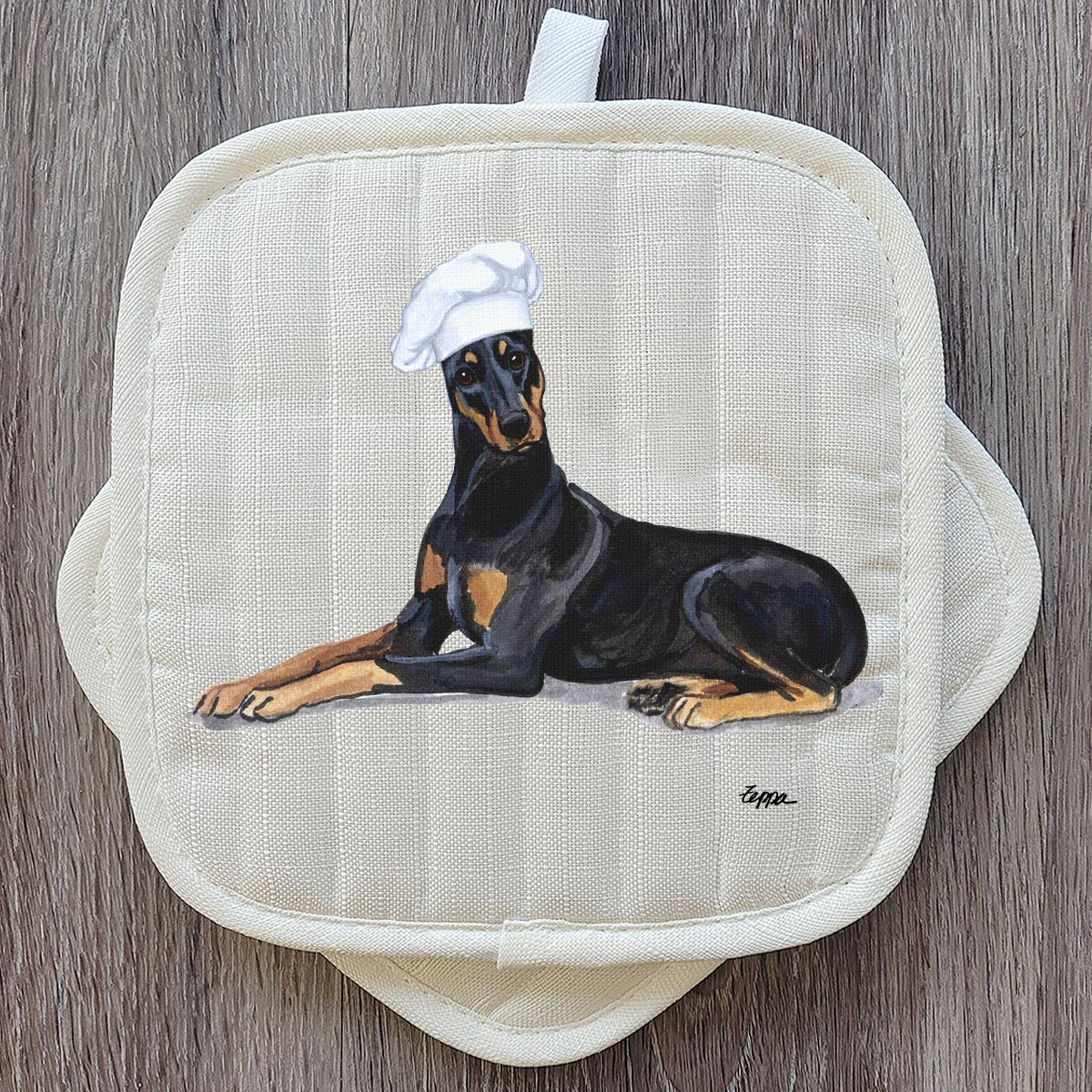 Doberman Pot Holder Set