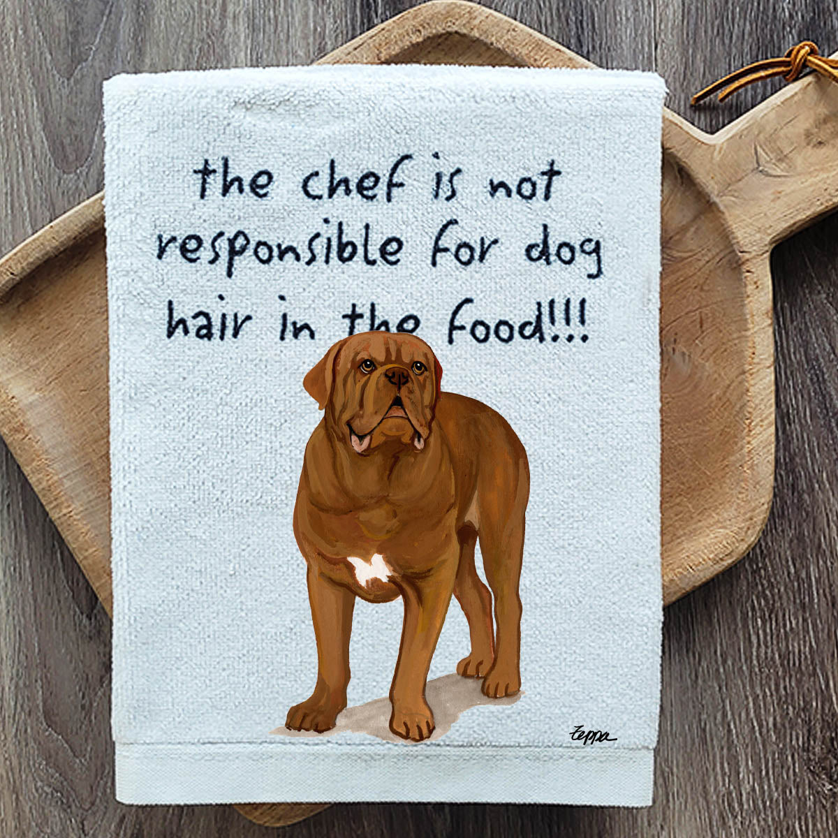 Pawsitively Adorable Dogue de Bordeaux Kitchen Towel