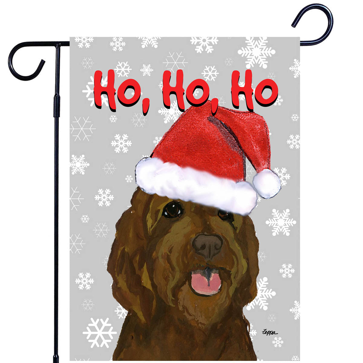 Labradoodle & Golden Doodle Ho Ho Ho Garden Flag