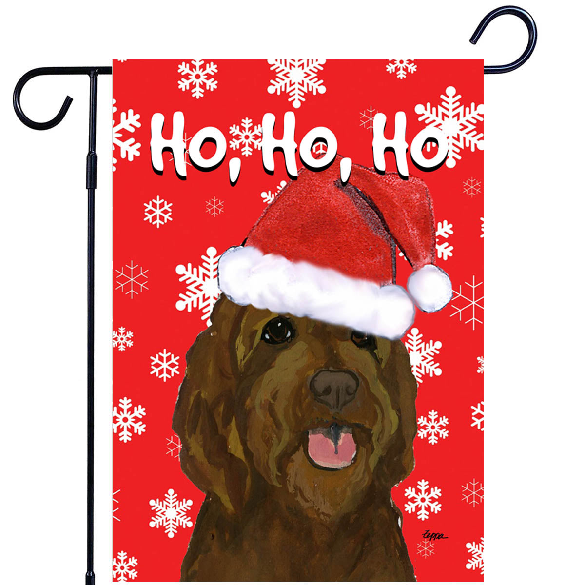 Labradoodle & Golden Doodle Ho Ho Ho Garden Flag