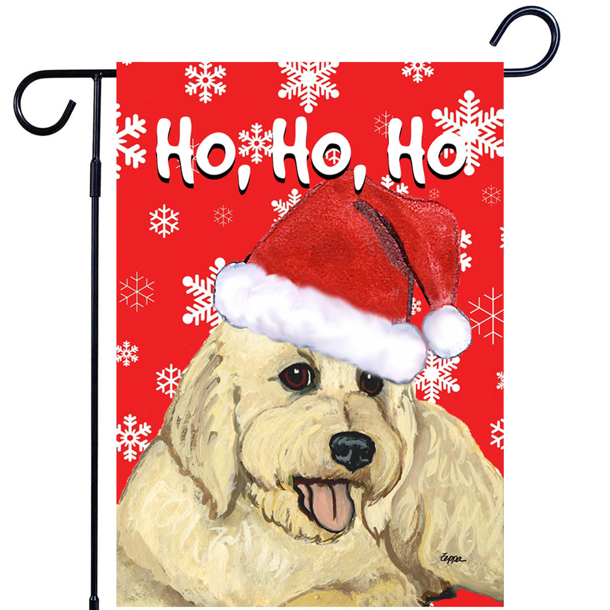 Labradoodle & Golden Doodle Ho Ho Ho Garden Flag