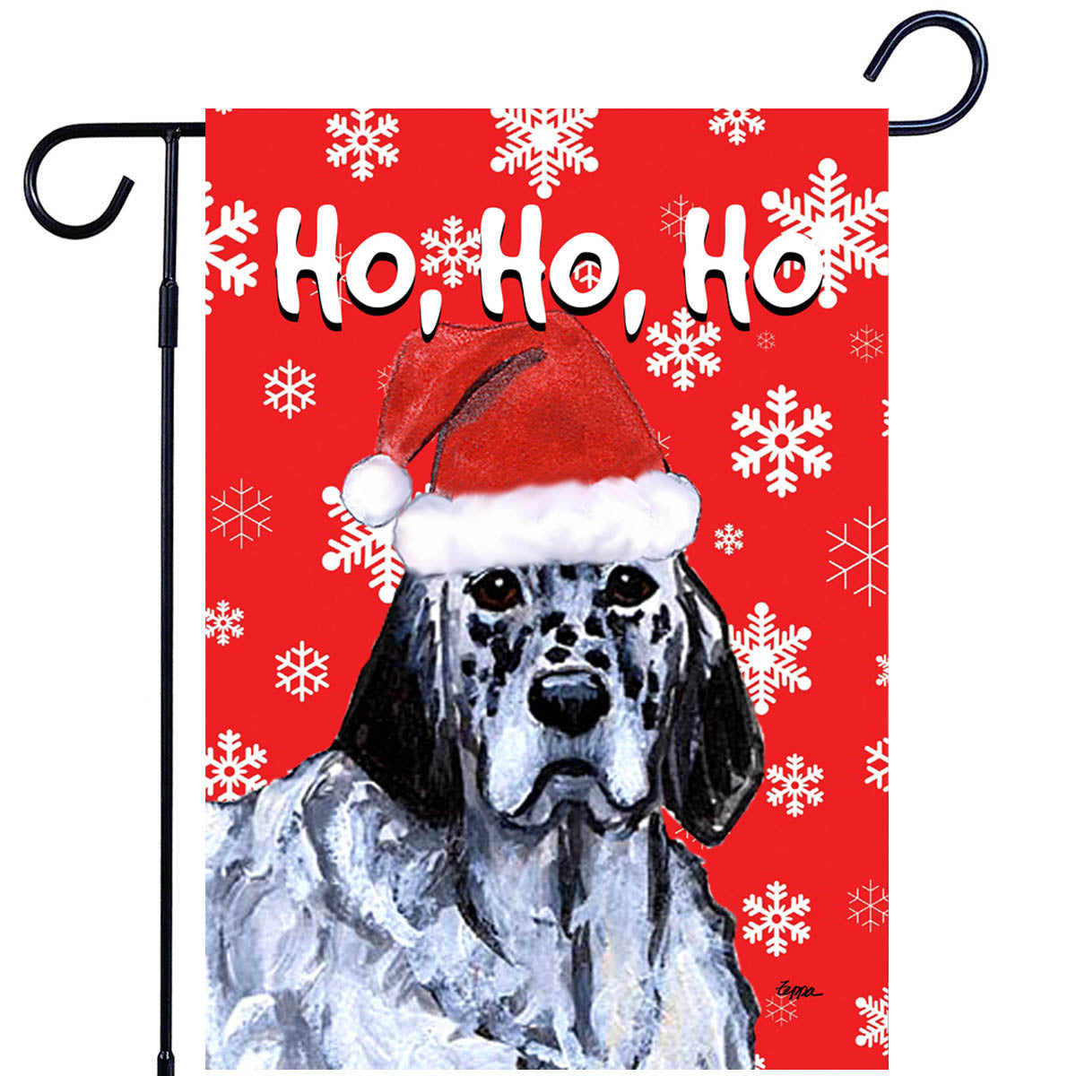 English Setter Ho Ho Ho Garden Flag