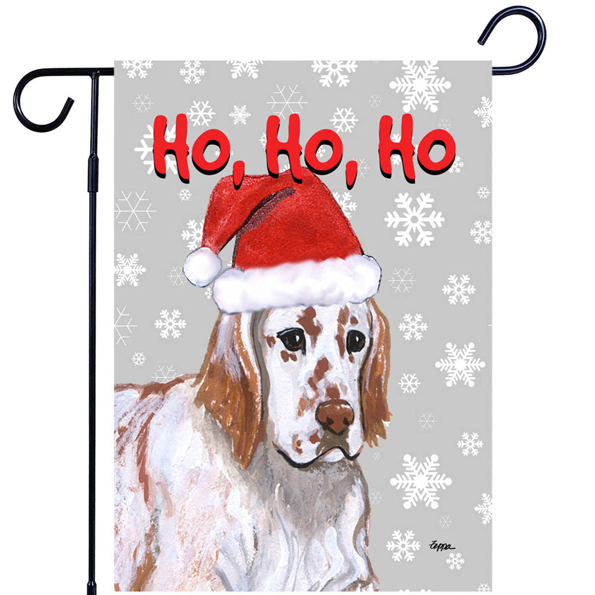 English Setter Ho Ho Ho Garden Flag