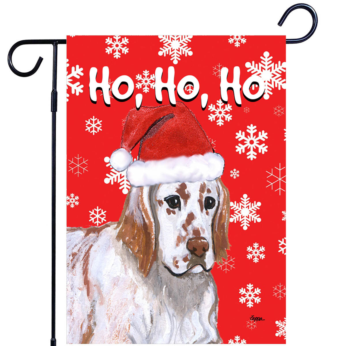 English Setter Ho Ho Ho Garden Flag