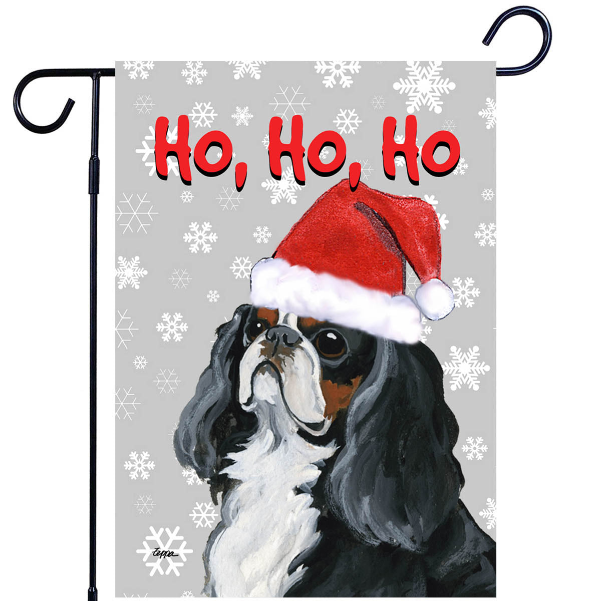 English Toy Spaniel Ho Ho Ho Garden Flag