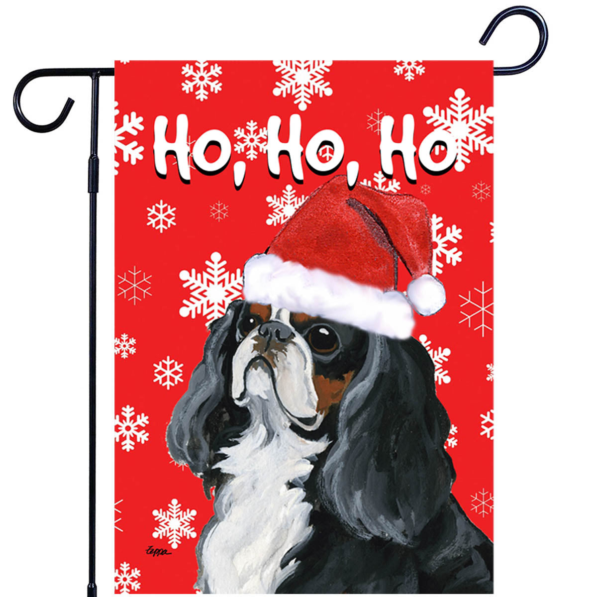 English Toy Spaniel Ho Ho Ho Garden Flag