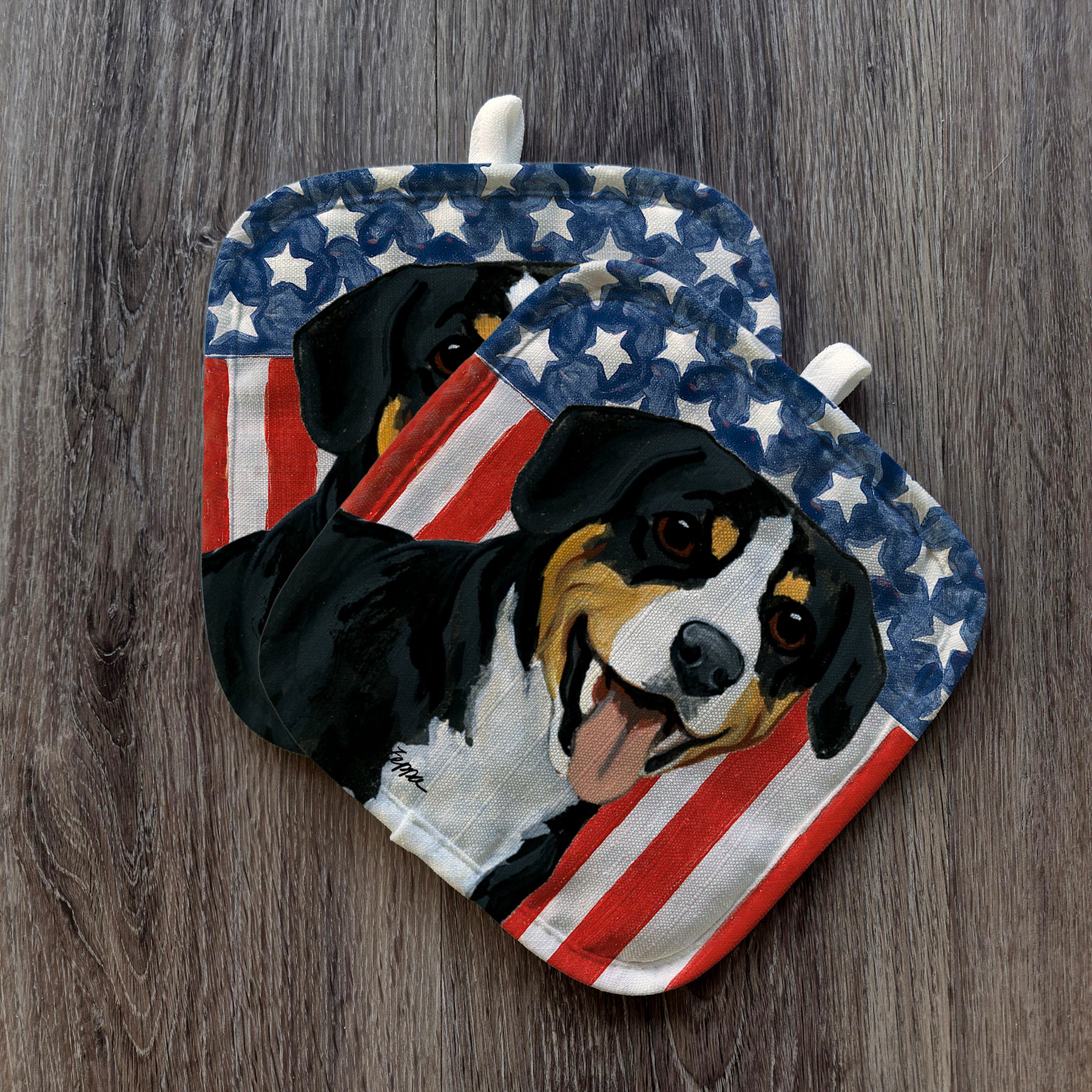 Entelbucher Mountain Dog Americana Pot Holder Set