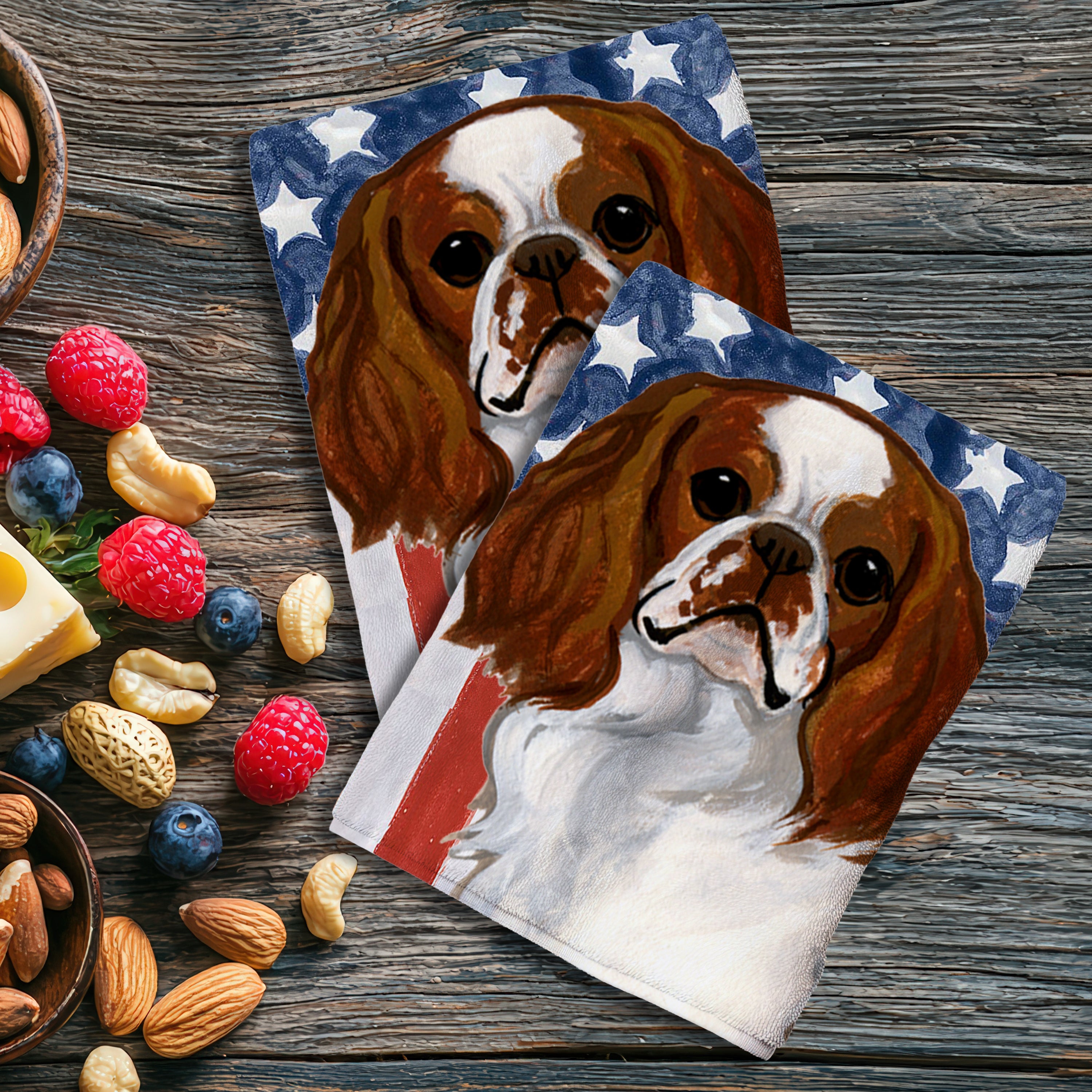 Blenheim English Toy Spaniel Americana Kitchen Towel Set