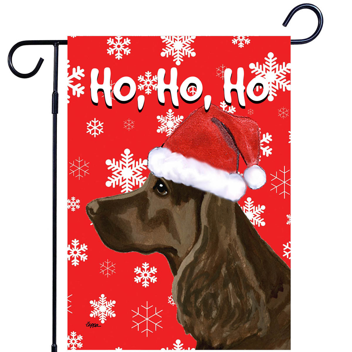 Field Spaniel Ho Ho Ho Garden Flag