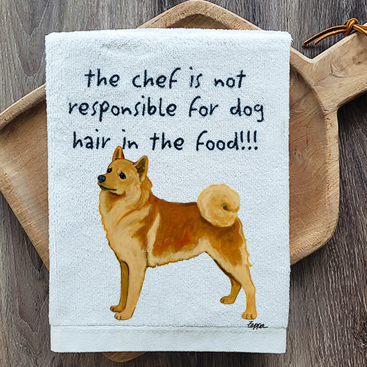 Pawsitively Adorable Finnish Spitz Kitchen Towel