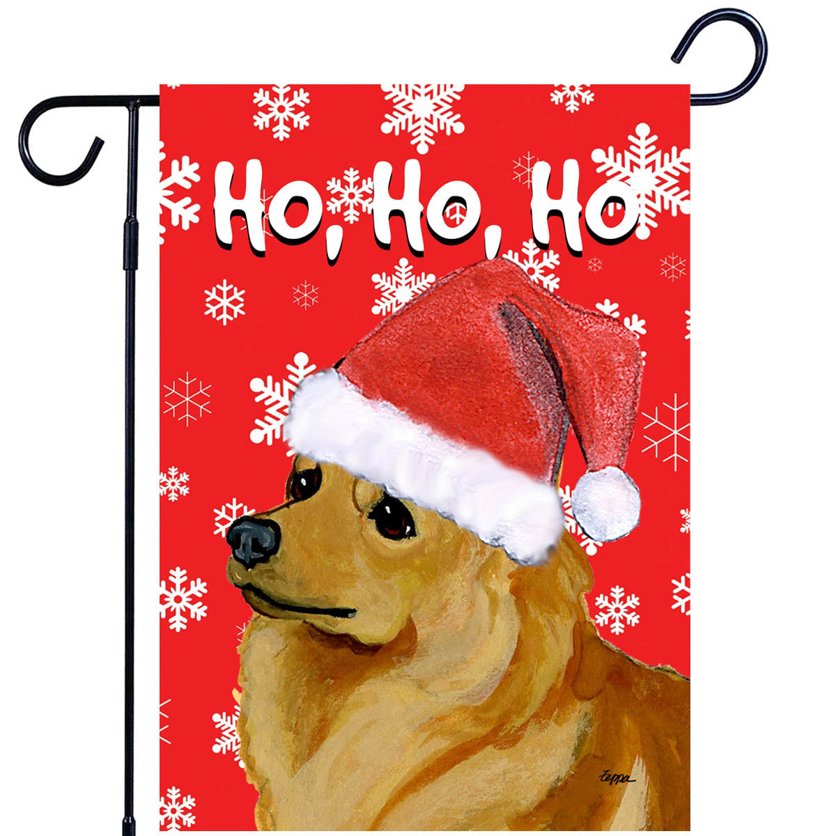 Finnish Spitz Ho Ho Ho Garden Flag