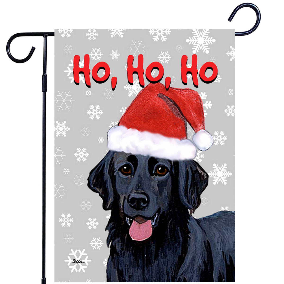 Flat Coated Retriever Ho Ho Ho Garden Flag