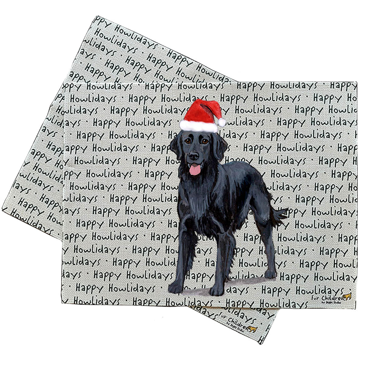 Flat Coated Retriever Howliday Placemats