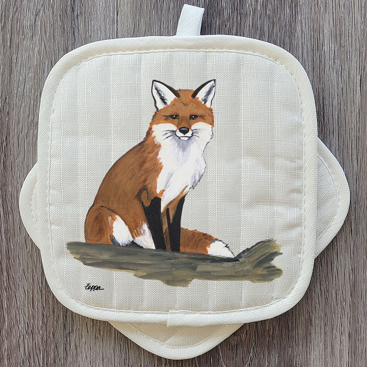 Pot Holder Set with sitting Fox design