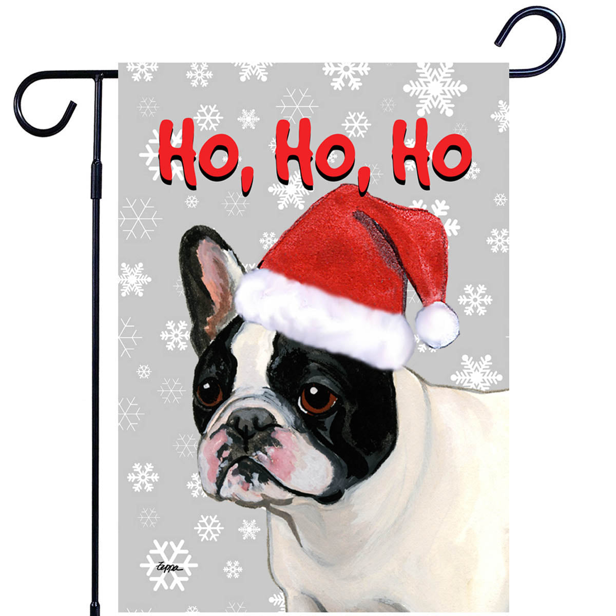 French Bulldog Ho Ho Ho Garden Flag