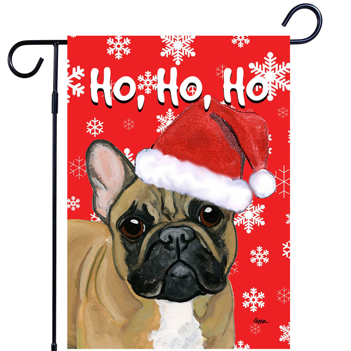 French Bulldog Ho Ho Ho Garden Flag