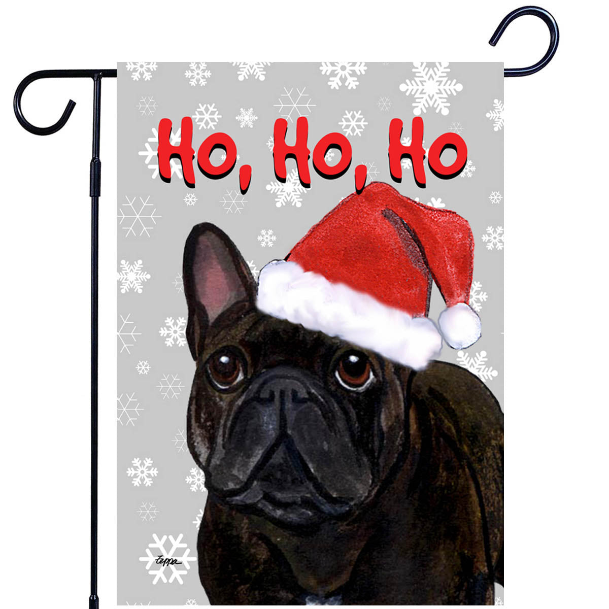 French Bulldog Ho Ho Ho Garden Flag