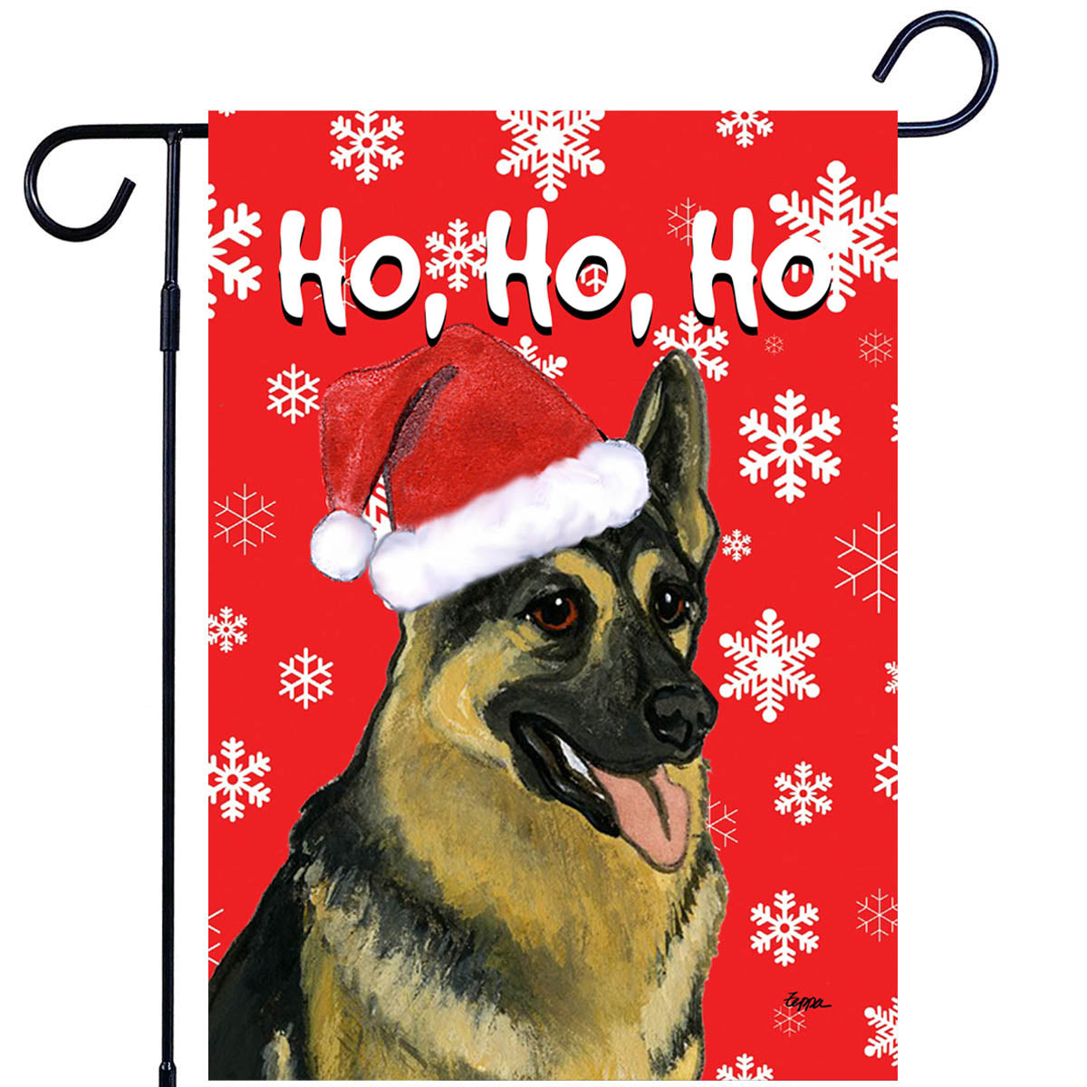 German Shepherd Ho Ho Ho Garden Flag