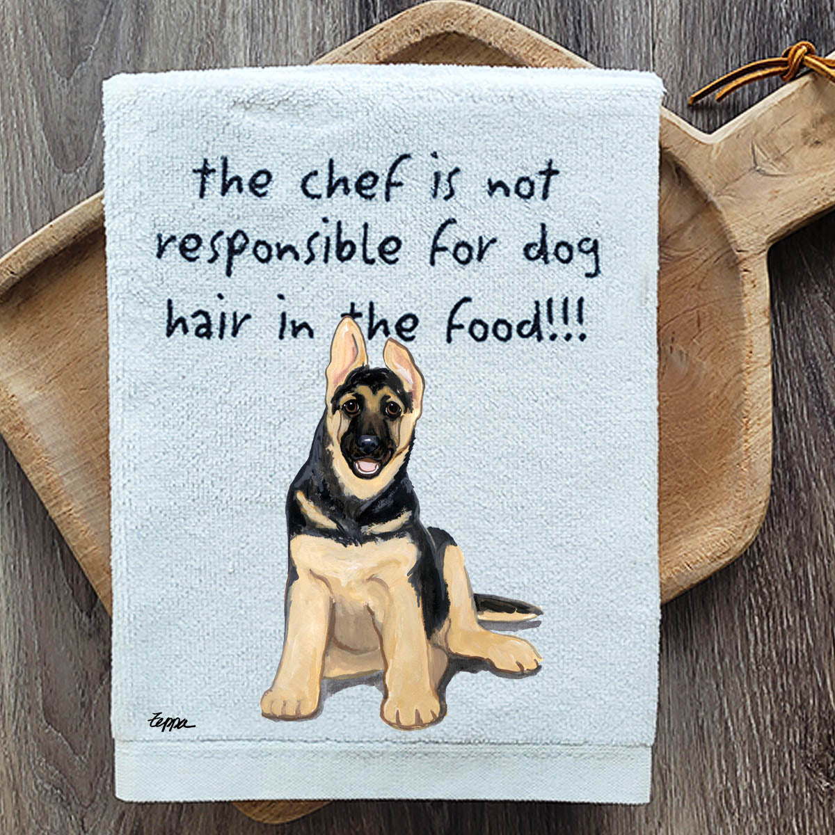 Pawsitively Adorable German Shepherd Puppy Kitchen Towel