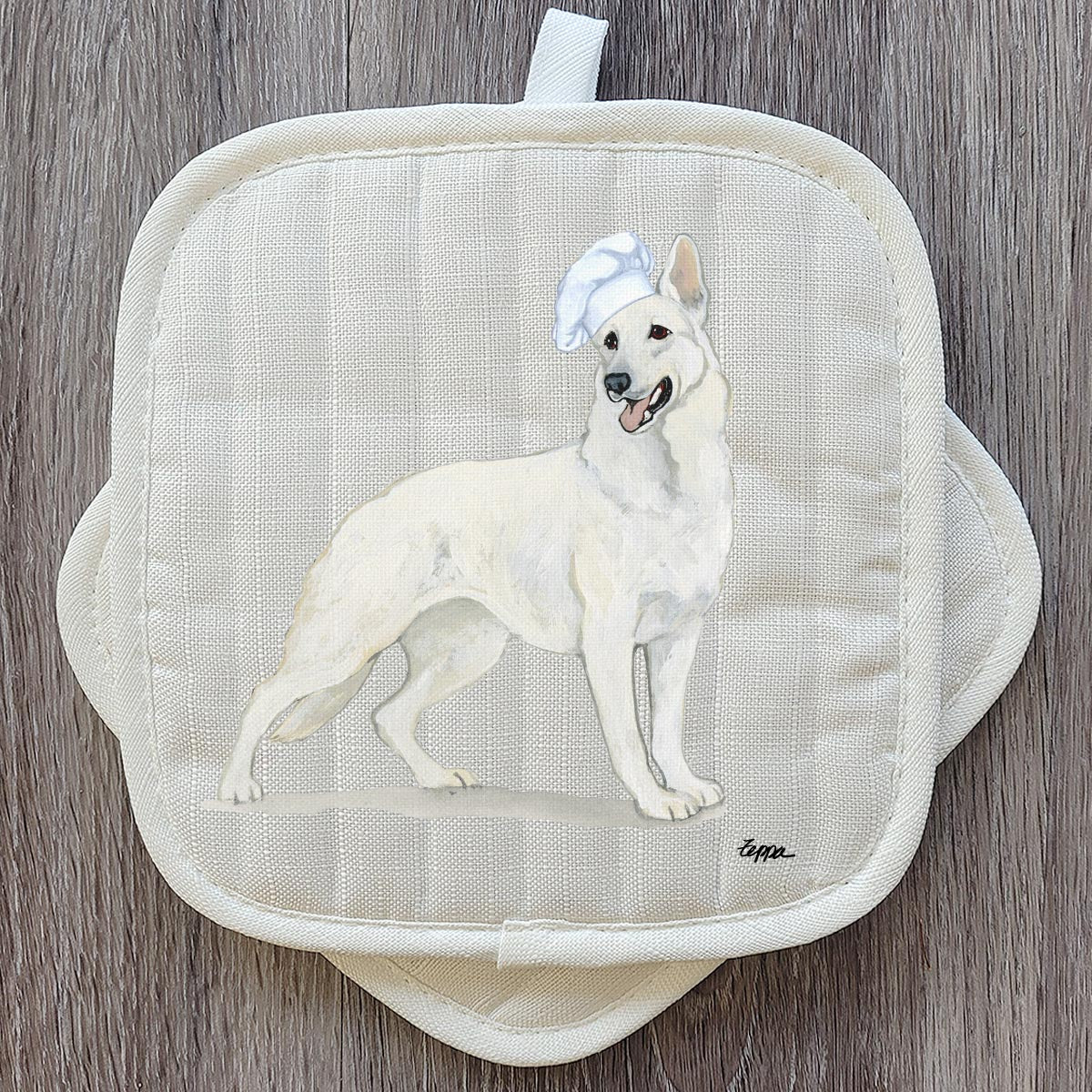 White German Shepherd Pot Holders