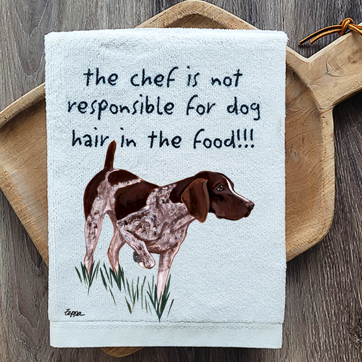 Pawsitively Adorable German Shorthaired Pointer Kitchen Towel
