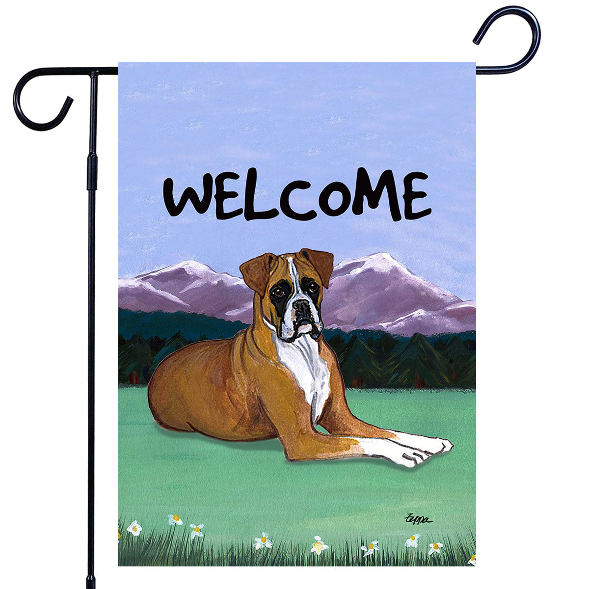 Boxer Scenic Garden Flag