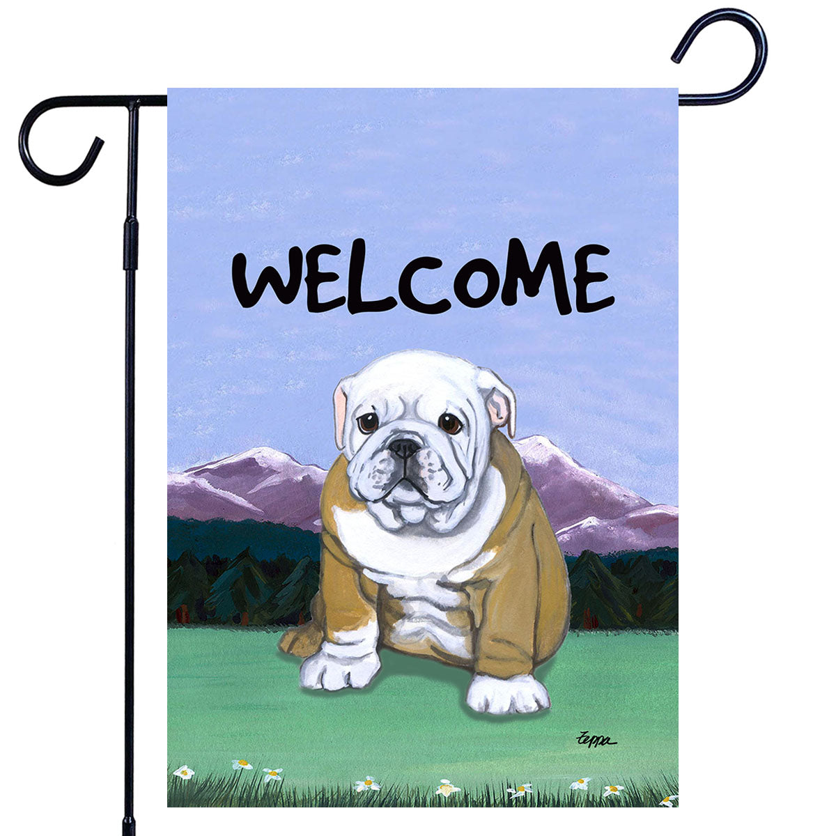 Bulldog Scenic Garden Flag