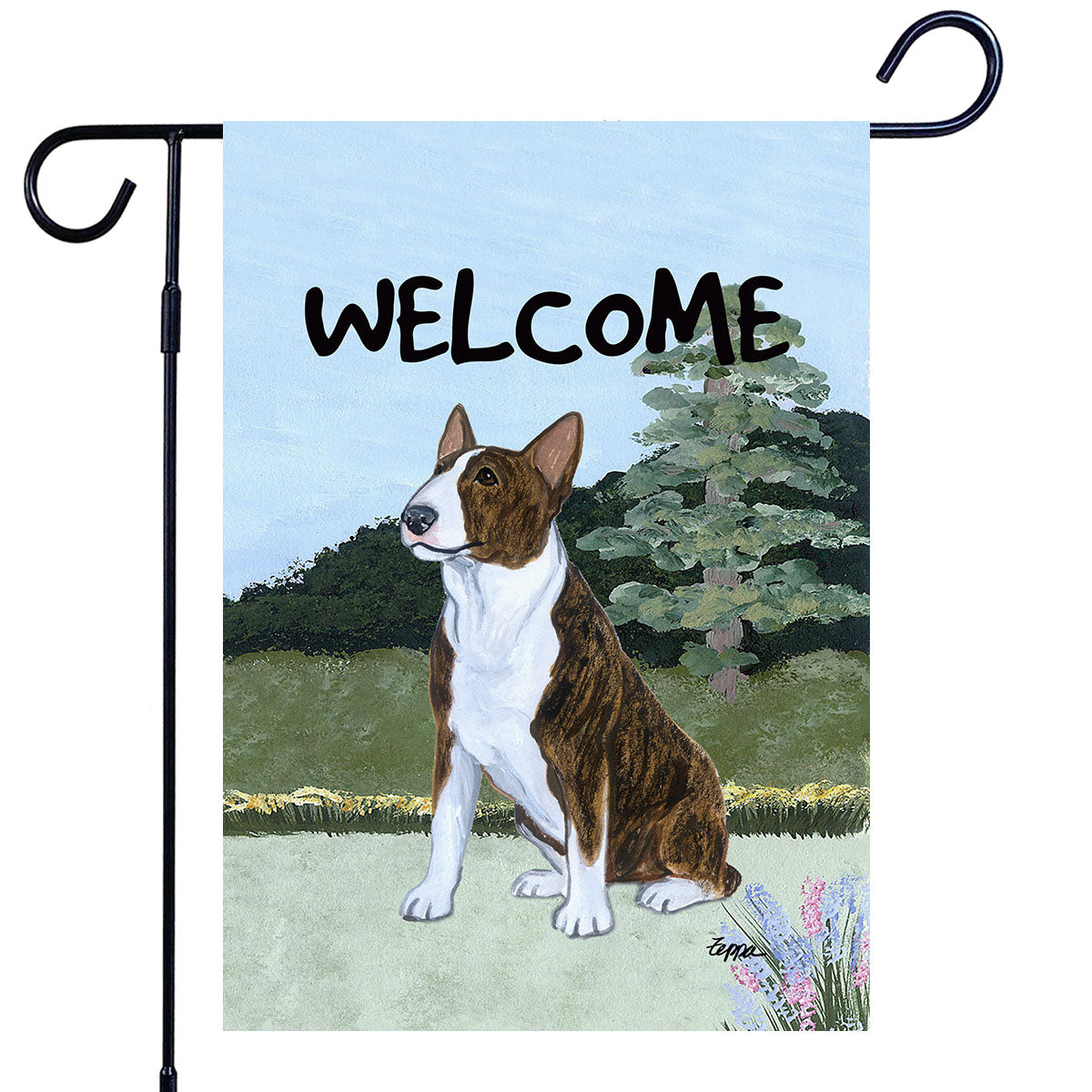 Bull Terrier Scenic Garden Flag