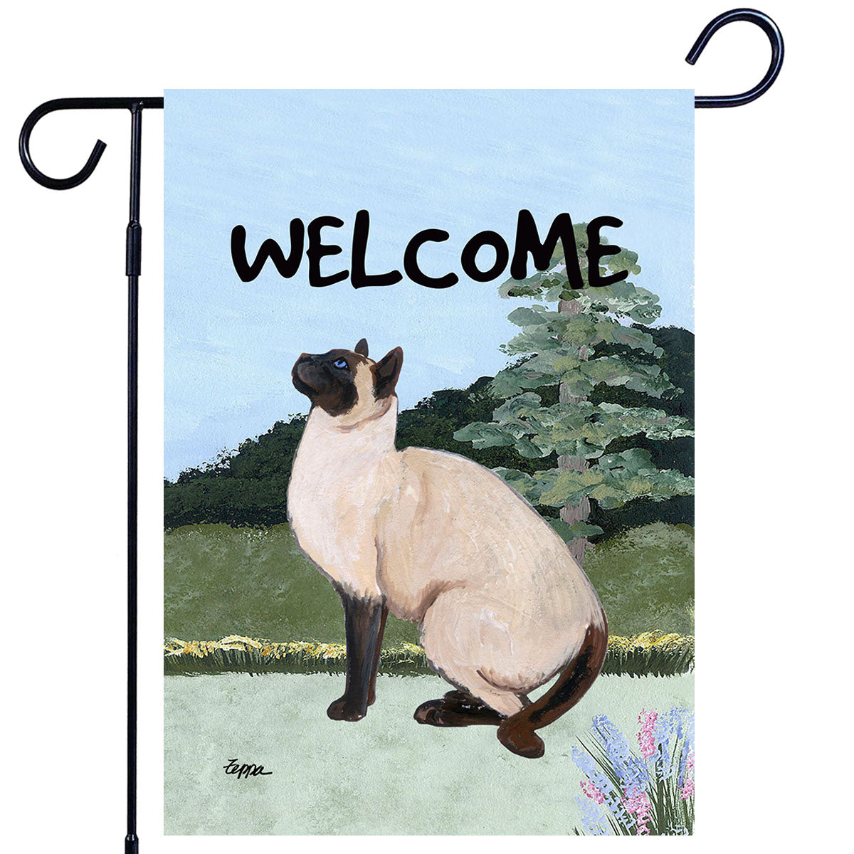 Siamese Cat Scenic Garden Flag