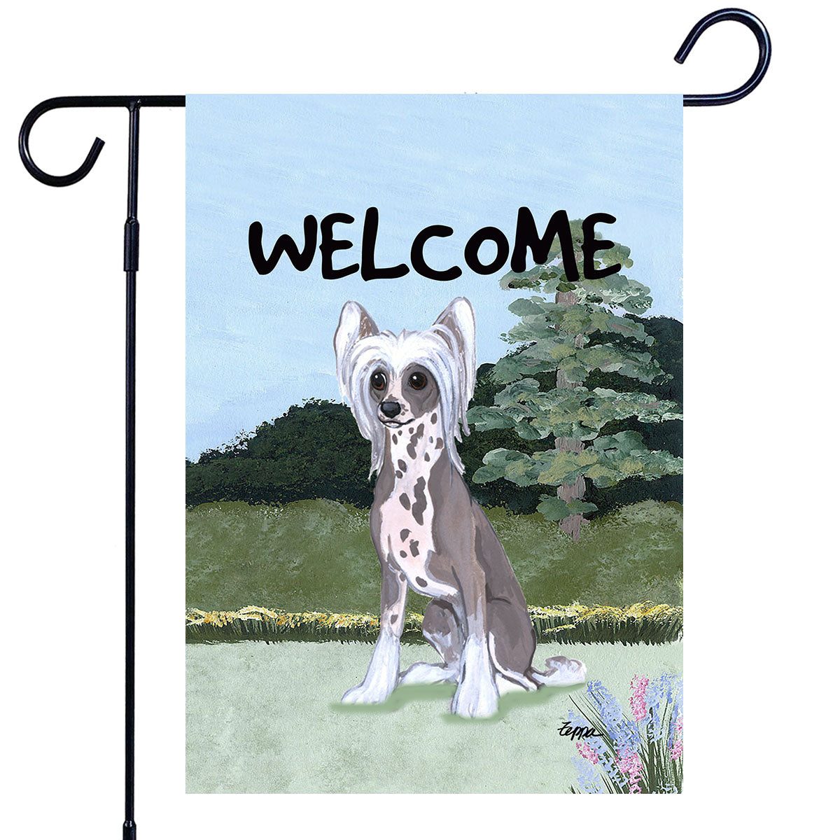 Chinese Crested Scenic Garden Flag