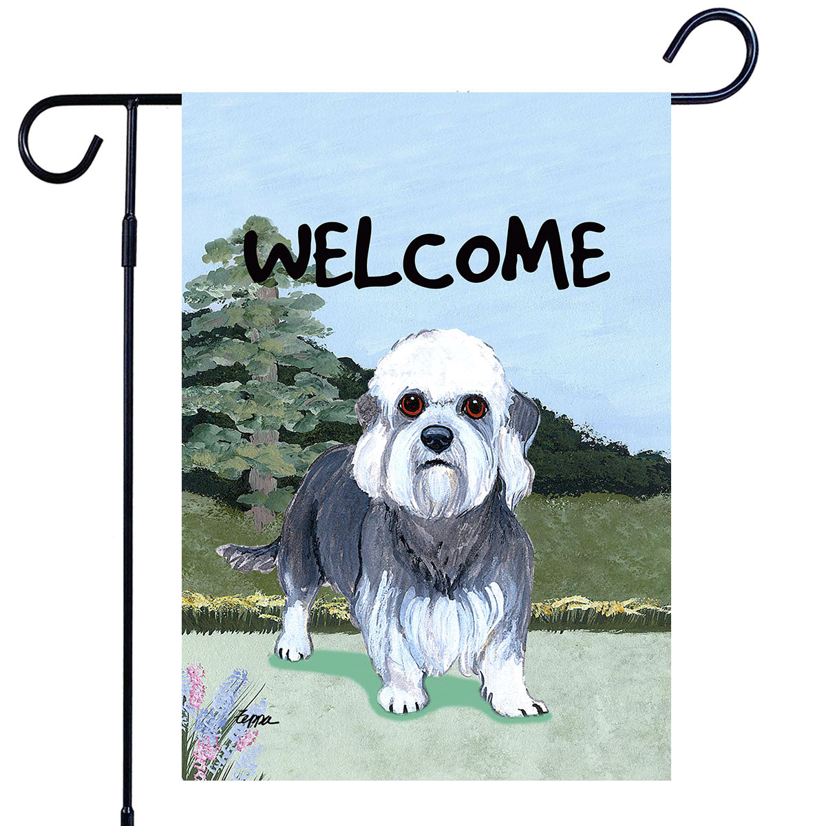 Dandi Dinmont Terrier Scenic Garden Flag