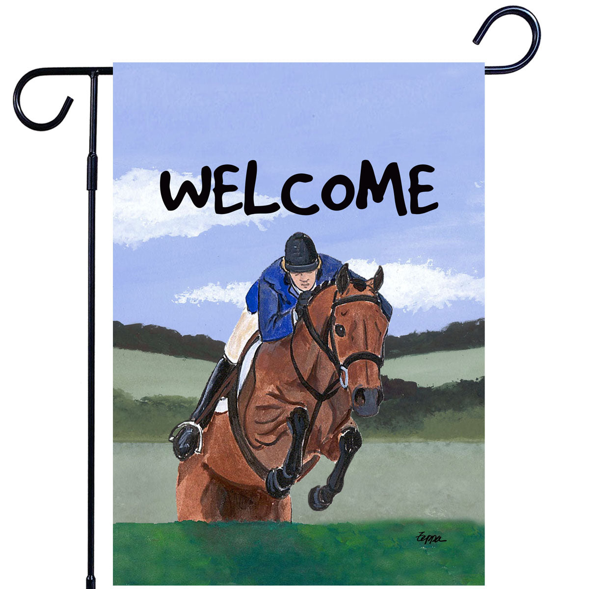 Hunter Jumper Scenic Garden Flag