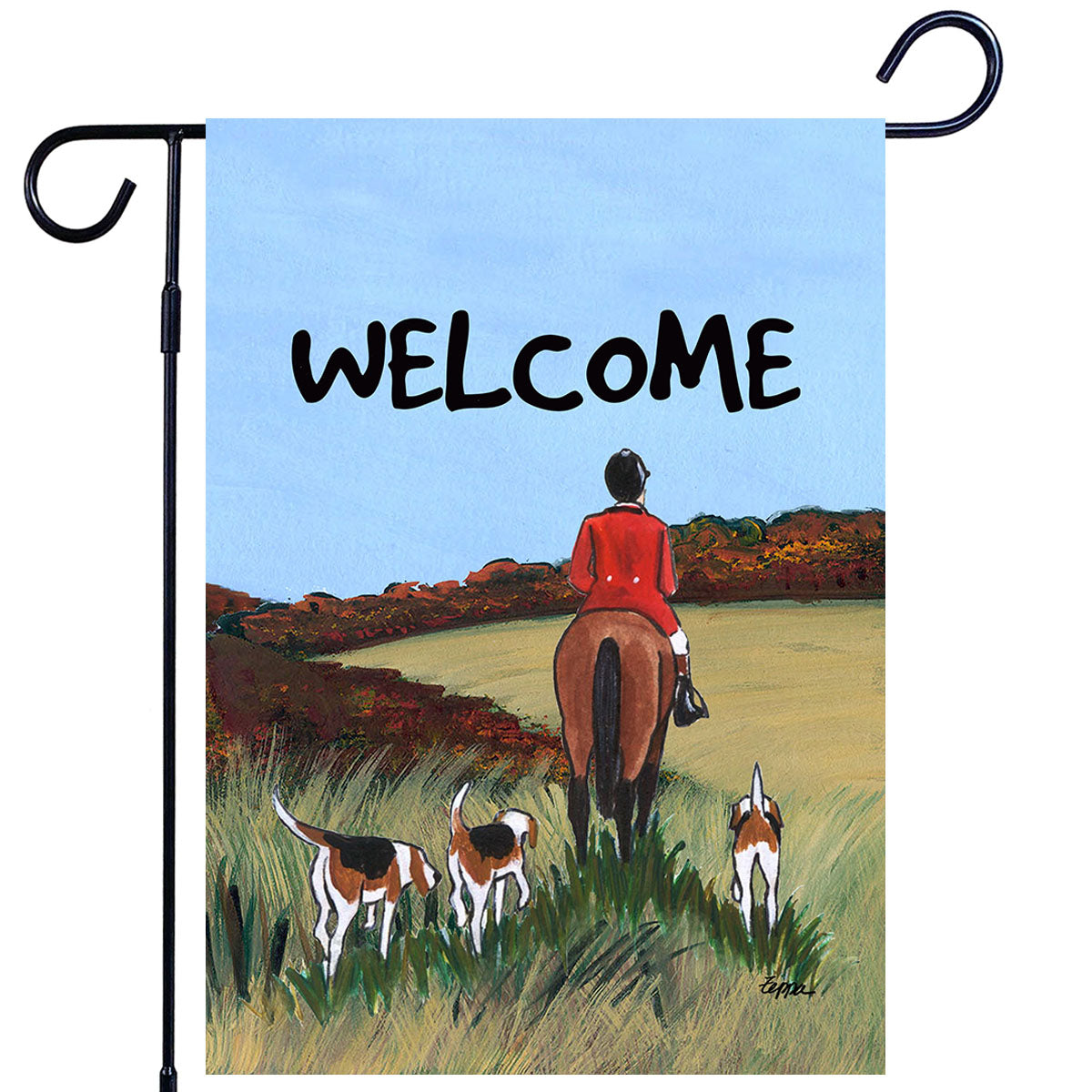 Fox Hunt Scenic Garden Flag