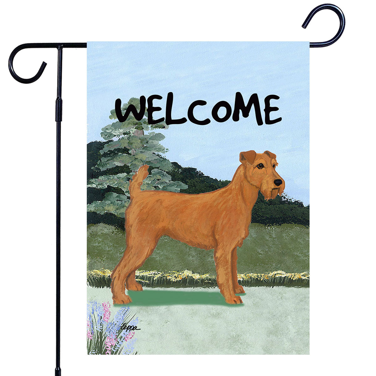Irish Terrier Scenic Garden Flag