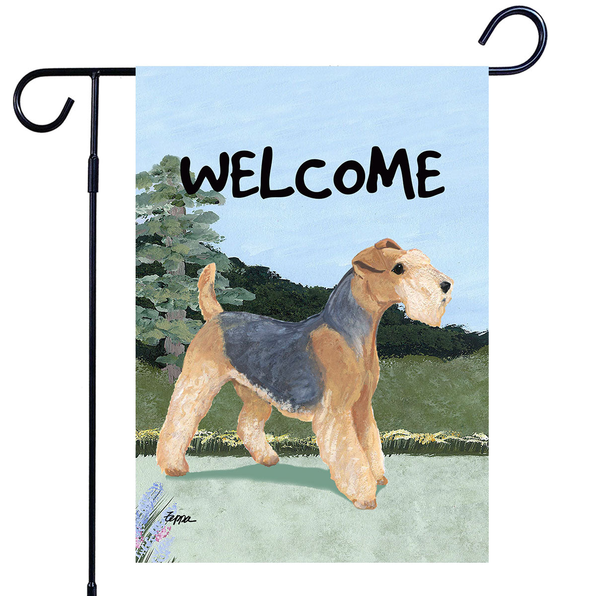 Lakeland Terrier Scenic Garden Flag