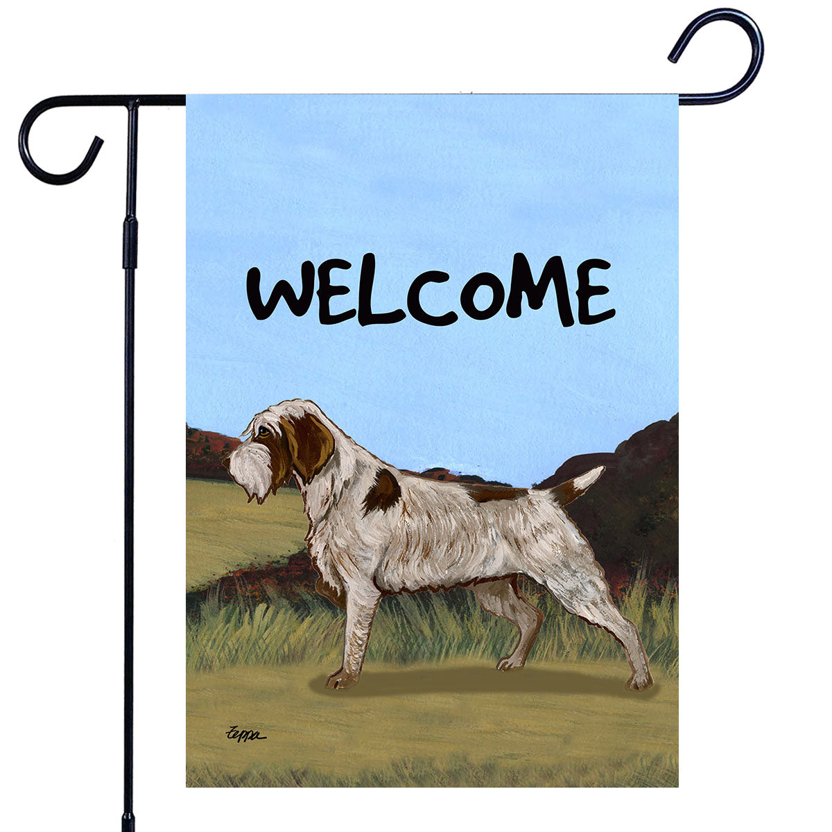 Wirehaired Pointing Griffon Scenic Garden Flag