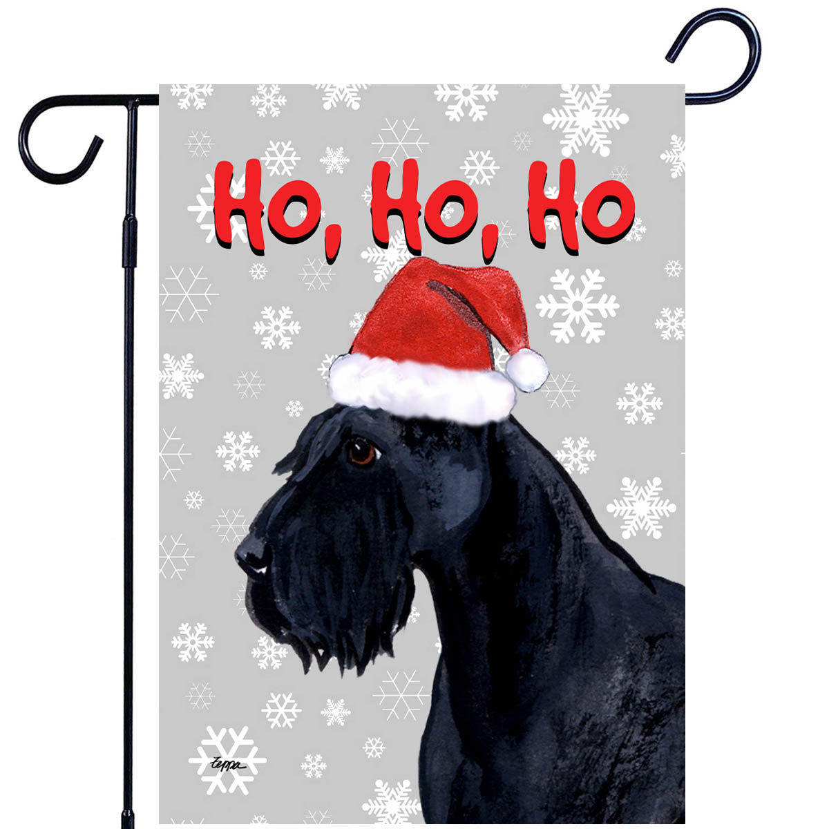 Giant Schnauzer Ho Ho Ho Garden Flag