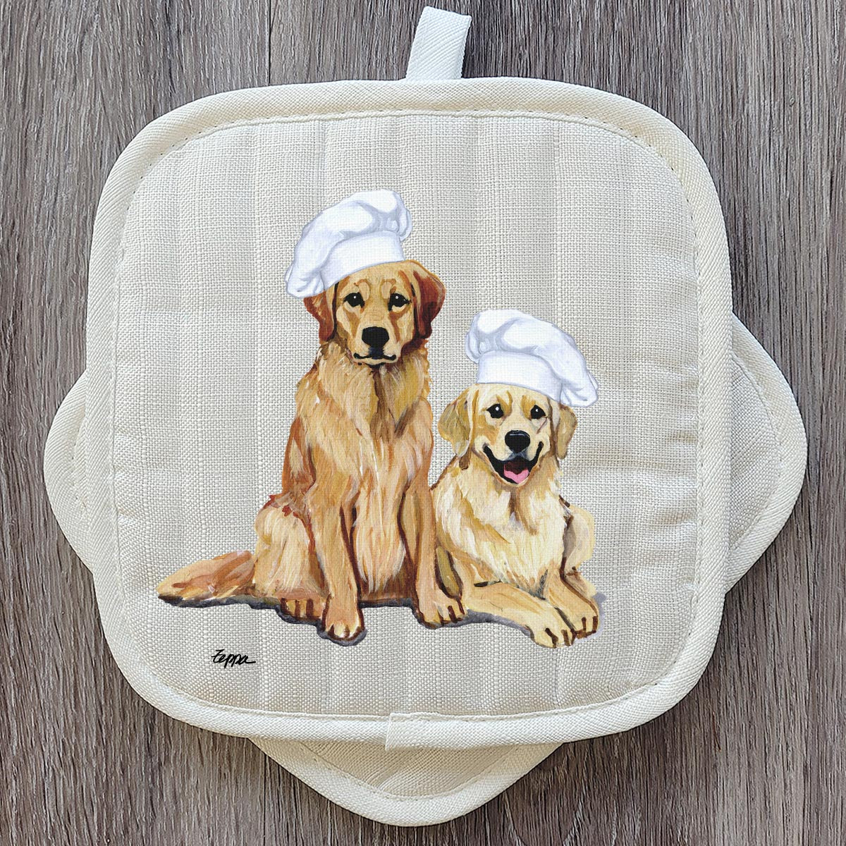 Golden Retriever Pair Pot Holder Set